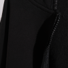 Kapüşonlu, Baskılı, Şardonlu ve Kolları Kalın Şerit Detaylı, Siyah Oversize Sweat Hırka - Görsel 3