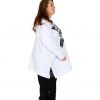 Kapüşonlu, Önü Baskılı, Oversize Beyaz Sweatshirt - Görsel 5