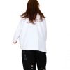 Kapüşonlu, Önü Baskılı, Oversize Beyaz Sweatshirt - Görsel 2