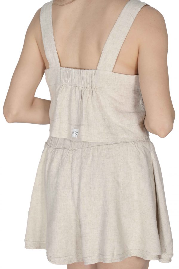 Askılı Keten Crop Üst - Görsel 3