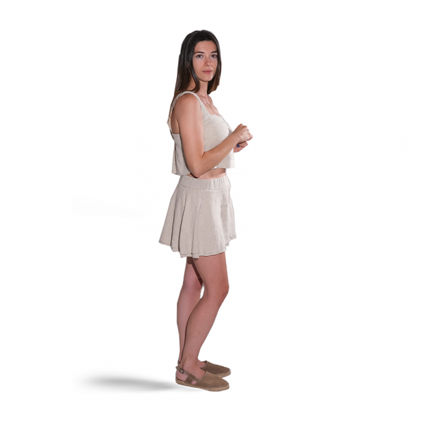 Askılı Keten Crop Üst - Görsel 2