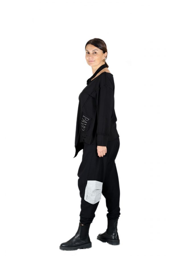 Şık ve Rahat Siyah Şalvar Pantolon - Görsel 5